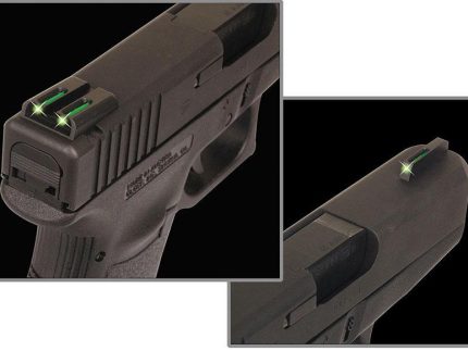Truglo TFO Tritium/Fiber-Optic Day/Night Sights Fits Glock Slimline Models 42/43/43x/48 Set Sights Green Front / Green Rear