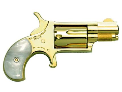 NAA Gold Plated .22 LR Handgun .22 LR 5rd Capacity 1.13" Barrel Gold with Pearl Grips