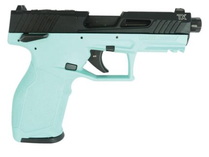 Taurus 2TX22 Handgun .22 LR 10rd Magazines(2) 4.6" Threaded Barrel Black Slide/Cyan Frame