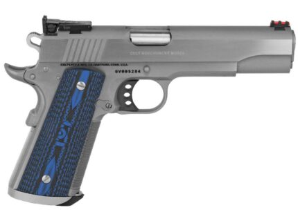 COLT 1911 GOLD CUP TROPHY 38 SUPER STS BLUE GRIPS 5" 9+1