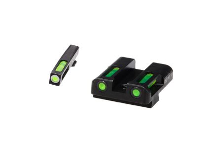 HIVIZ LiteWave H3 sight Green LitePipe/White front ring fits Glock Models Chambered in 9mm Luger 40 S&W and .357 Sig