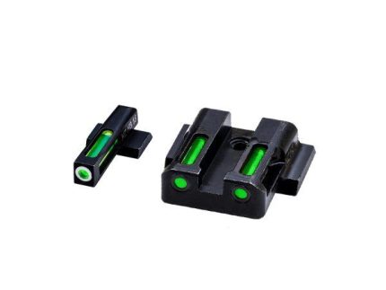 HIVIZ LiteWave H3 sight Green LitePipe/White front ring fits S&W Shield models
