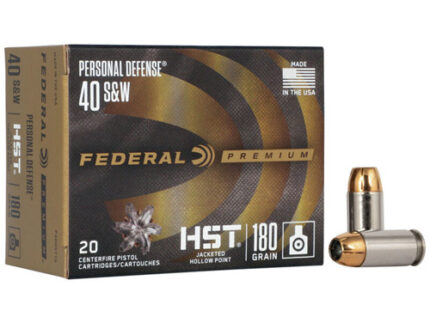 PERSONAL DEFENSE HST 40 S&W 180 GR - JHP, 1010 FPS, 20/BX