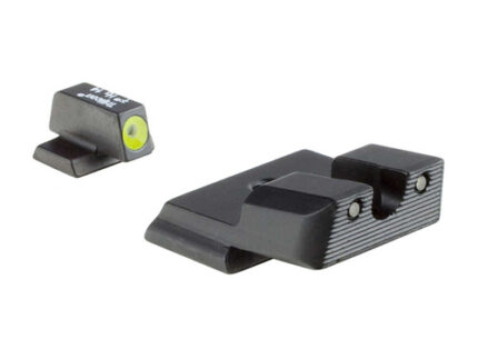 HD NIGHT SIGHTS - SMITH & WESSON M&P SHIELD/PLUS/2.0, FRONT YELLOW OUTLINE/GREEN TRITIUM, REAR BLACK OUTLINE/GREEN TRITIUM