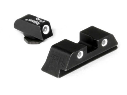 BRIGHT & TOUGH NIGHT SIGHTS - GLOCK LARGE FRAMES, FRONT WHITE OUT/GREEN TRIT, REAR WHITE OUT/ORANGE TRIT