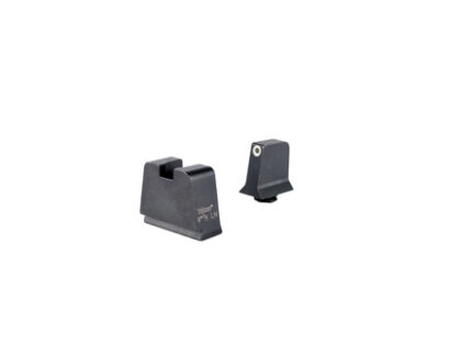SUPPRESSOR/OPTIC HEIGHT SIGHTS - GLOCK SLIM FRAMES, FRONT WHITE OUTLINE/GREEN TRITIUM, REAR METAL