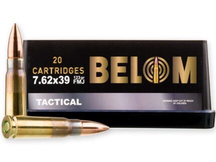 BELOM 7.62X39 BRASS 123GR FMJ 20RD BOX 24 BOXES PER CASE