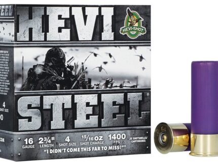 HEVI-SHOT HEVI-STEEL 16GA 2-3/4IN 1OZ #4 25 RD/BX 10 BX/CS