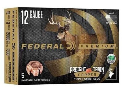 FEDERAL 12GA 2-3/4"  300GR FREIGHT TRAIN COPPER SABOT SLUG 5 RD/BX 10 BX/CS