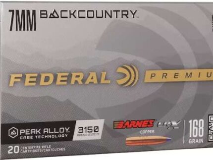 FEDERAL 7MM BACKCOUNTRY 168GR BARNES LRX COPPER 20RD/BX 10BX/CS