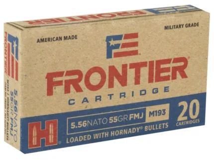 HORNADY FRONTIER 5.56 55GR FMJ 20RD BX 500RD CASE