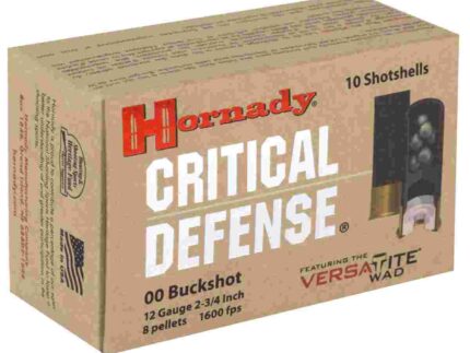 HORNADY CRITICAL DEFENSE 12GA 00BK 23/4 8PEL 10RD BX 100RD CASE