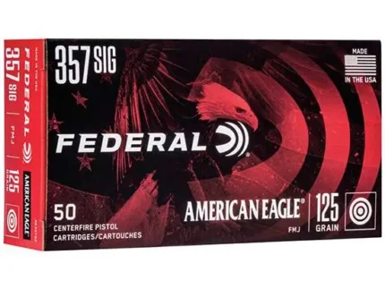 FEDERAL 357 SIG 125GR FMJ 50 RD/BX 20 BX/CS