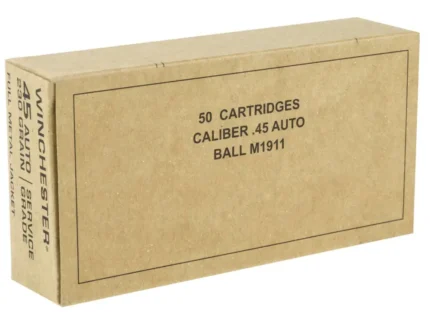 WINCHESTER USA SERVICE GRADE 45ACP 230GR 50RD BX 500RD CASE