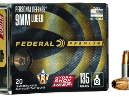 FEDERAL 9MM LUGER 135GR HYDRA-SHOK DEEP HP 20 RD/BX 10 BX/CS