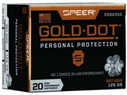 SPEER GOLD DOT 357 MAG 125G GDHP 20RD BX 200RD CASE