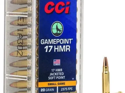 CCI 17 HMR GAMEPOINT  20GR JSP  50 RD/BX 40 BX/CS