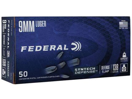 FEDERAL 9MM LUGER 138 GR SYNTECH DEFENSE 50RD 50 RD/BX 10 BX/CS