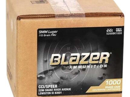 CCI BLAZER BRASS 9MM 115G FMJ 1000RD CASE