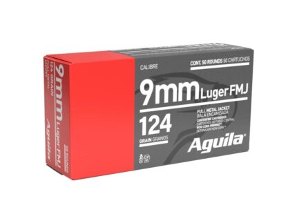 Aguila Handgun Ammunition 9mm Luger 124 gr FMJ 1115 fps 50/ct