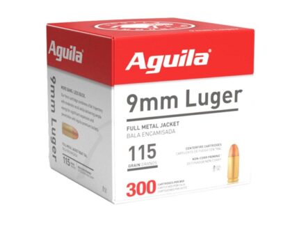 Aguila Handgun Ammunition 9mm Luger 115 gr FMJ 1150 fps 300/ct
