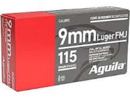 Aguila Handgun Ammunition 9mm Luger 115 gr FMJ 1150 fps 1000/ct Case
