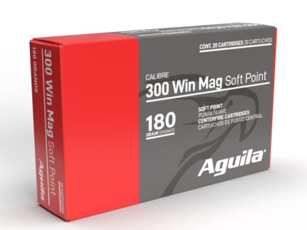 Aguila Rifle Ammunition 300 Win Mag 180gr SP 2950 fps 20/ct