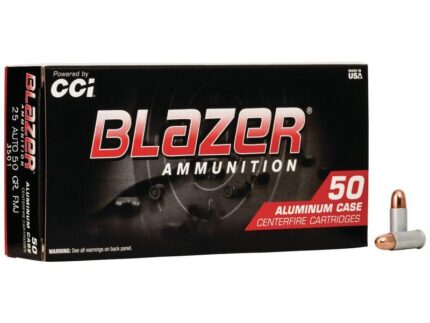 CCI Blazer Aluminum Handgun Ammunition .25 ACP 50 gr FMJ 755 fps 50/rd