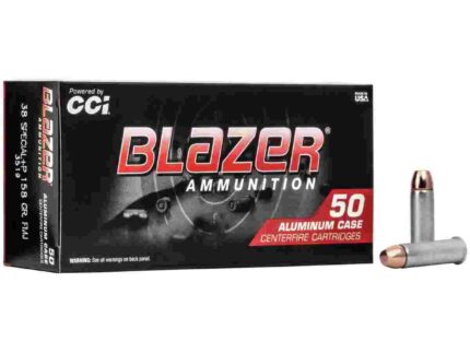 CCI Blazer Aluminum Handgun Ammunition .38 Spl +p 158 gr. FMJ 850 fps 50/ct