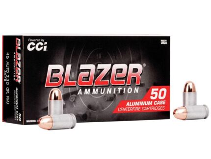 CCI Blazer Aluminum Handgun Ammunition .45 ACP 230 gr FMJ 845 fps 50/ct