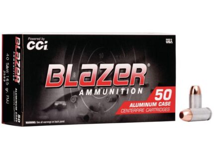 CCI Blazer Aluminum Handgun Ammunition .40 S&W 165 gr FMJ 1100 fps 50/ct