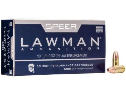 Speer Lawman Handgun Ammunition Clean-Fire 9mm Luger 147 gr. TMJ 985 fps 50/ct