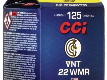 CCI Varmint Rimfire Ammunition .22 WMR 30 gr VNT 2200 fps 125/ct