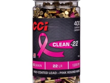 CCI High Velocity Clean-22 Ammunition Pink .22LR 40gr Poly Coated LRN  1235 fps 400/ct