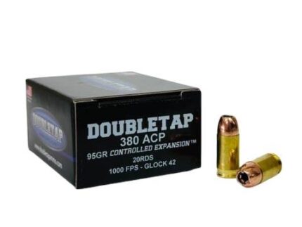 Double Tap Controlled Expansion Handgun Ammunition 380 ACP 95gr JHP 1000 fps 20/ct