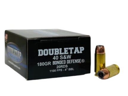 Double Tap Bonded Defense Handgun Ammunition .40 S&W 180gr JHP 1100 fps 20/ct