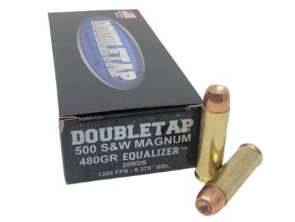 Double Tap 500 Equalizer Handgun Ammunition .500 S&W 455gr HP 1801 fps 20/ct