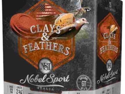 Nobel Sport Clays & Feathers Shotshells 12ga 2-3/4" 1oz 1300 fps #7.5 250/rd Case (10-25/ct Boxes)
