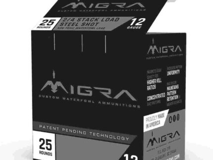 Migra Waterfowl Steel Shot Shotshell 20 ga 3" 1 oz 1350 fps #4 #6 25/ct