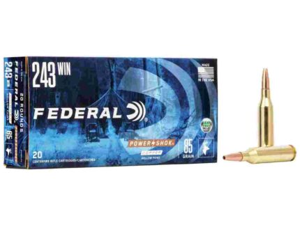 Federal Copper Power-Shok Rifle Ammunition .243 Win 85 gr CHP 3200 fps 20/ct