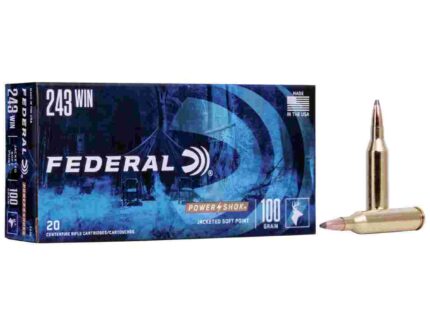 Federal Power-Shok Rifle Ammunition .243 Win 100 gr SP 2960 fps 20/ct