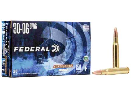 Federal Copper Power-Shok Rifle Ammunition .30-06 Sprg150 gr CHP 2910 fps 20/ct