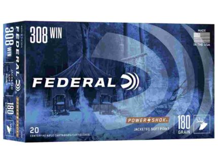 Federal Power-Shok Rifle Ammunition .308 Win 180 gr SP 2570 fps - 20/ct