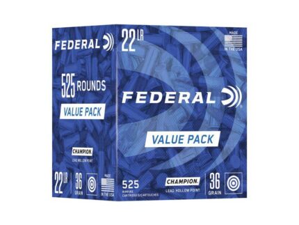 Federal Champion Training Rimfire Ammunition .22 LR 36gr HP 1260 fps 525/ct Value Pack