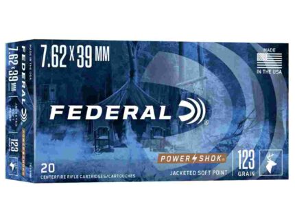 Federal Power-Shok Rifle Ammunition 7.62x39mm 123 gr SP 2350 fps - 20/ct