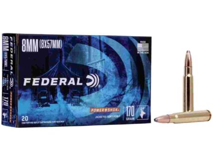 Federal Power-Shok Rifle Ammunition 8x57mm 170 gr SP 2250 fps - 20/ct