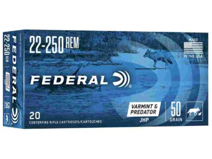 Federal American Eagle Rifle Ammunition .22-250 50gr Jacketed Hollow Point 20/rd Box