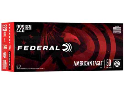 Federal American Eagle Rifle Ammunition .223 Rem 50 gr JHP 3325 fps 20/ct