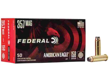 American Eagle Handgun Ammunition .357 Mag 158 gr JSP 1240 fps 50/box