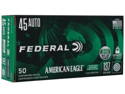 Federal American Eagle IRT Lead Free Handgun Ammunition .45 ACP 137gr FMJ 1200 fps 50/ct